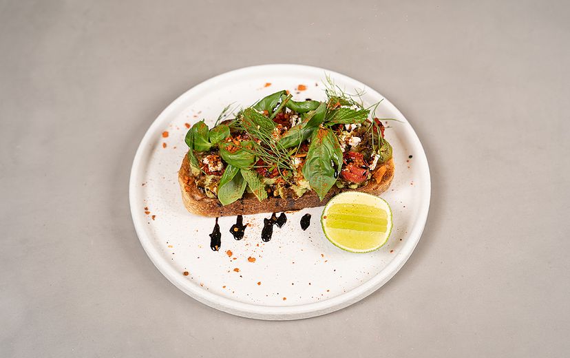 Smashed Avo with Marinated Cherry Tomato on Toast