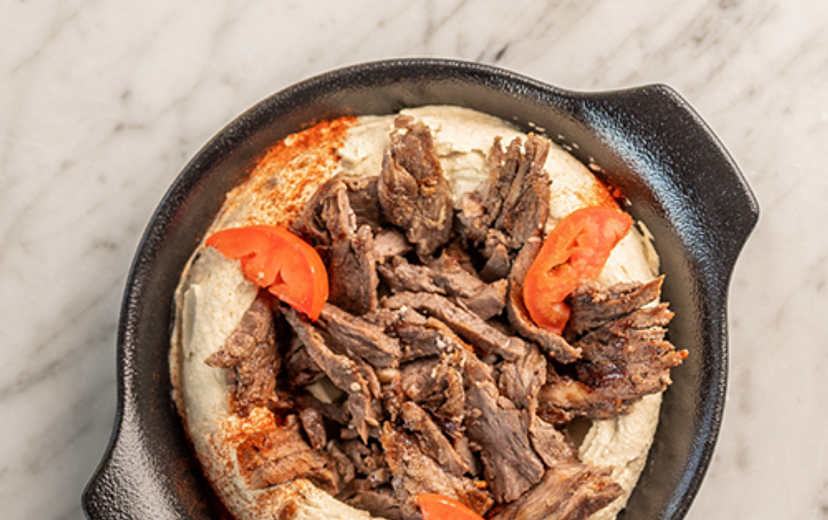 Hummus with Beef Shawarma