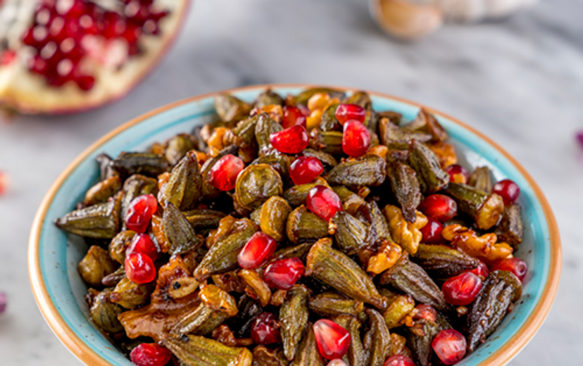Okra with Pomegranate Molasses